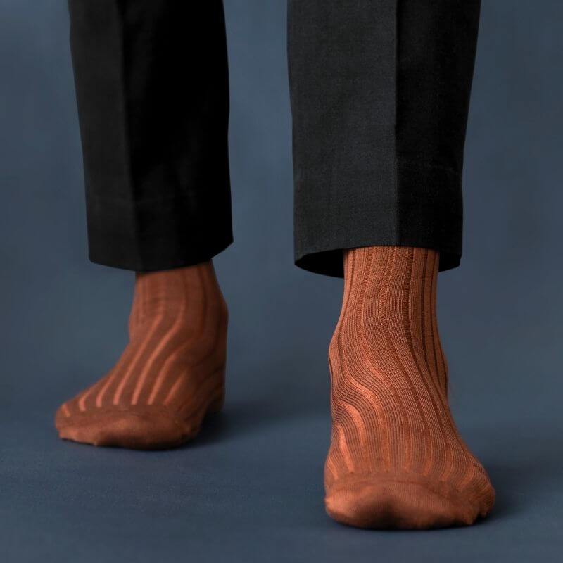 Socksoho Luxury Men Socks Resilient Brown Edition | Grocsy