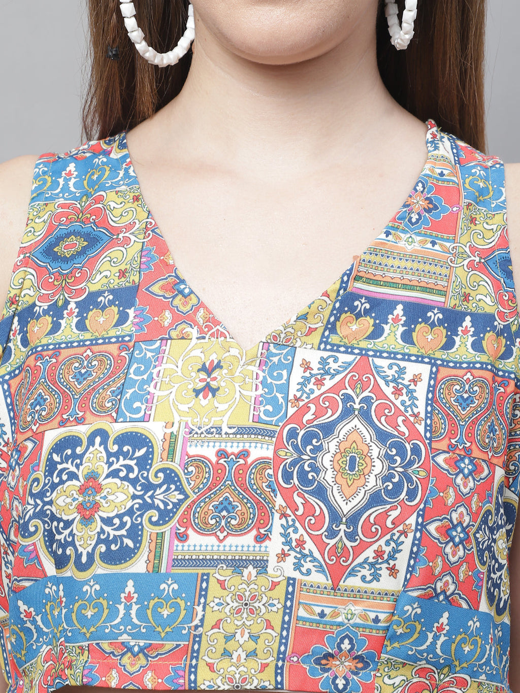Jainish Women's WoDigital Printed Crop Top and Jacket Set - Multi | Grocsy