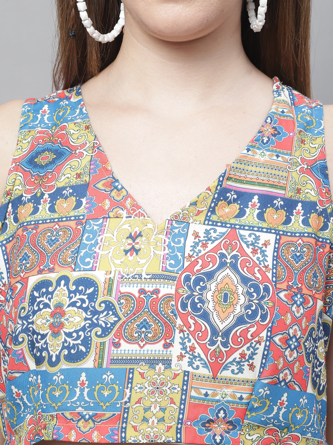 Jainish Women's WoDigital Printed Crop Top and Jacket Set - Multi | Grocsy