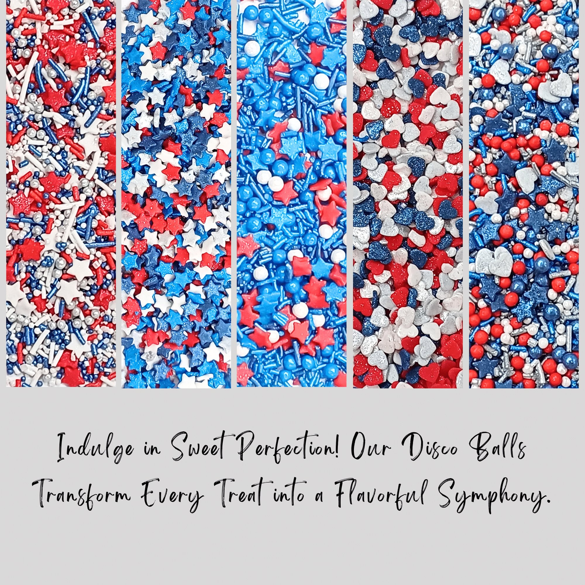 Confect Heart & Star Sprinkles | Pearls & Jimmies | Ultimate Avenger Patriotic Sprinkles | Grocsy