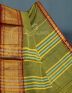 Kalanetha Green Leaf Coloured Pure Narayanpet Cotton Saree By Gayathri Reddy Designer Studio | Grocsy