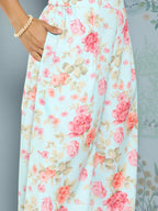 Ahalyaa Floral Printed Kurta With Palazzos | Grocsy