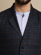 Even Apparels Men's Blue Waistcoat with Notched Lapel | Grocsy
