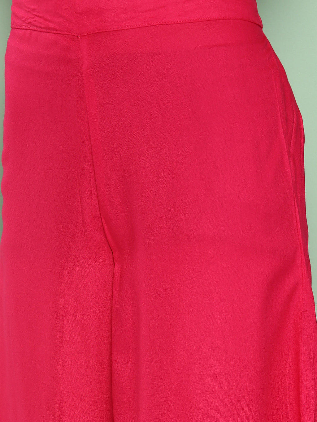 InWeave Women's Fuchsia Sleeveless Kurta Set W Navy Floral Or Dupatta | Grocsy