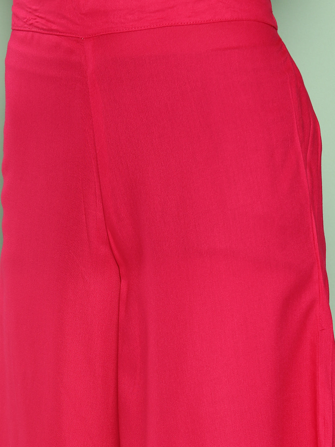 InWeave Women's Fuchsia Sleeveless Kurta Set W Navy Floral Or Dupatta | Grocsy