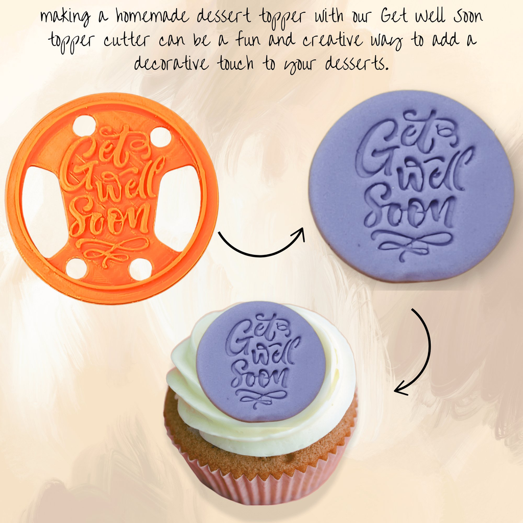 Confect Toppers Cutters | Congratulations Topper Cutter | Fondant Cutter | Celebration Topper Cutter | (Get Well Soon) | Grocsy