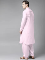 Fabmade Men Pink Pathani Kurta | Grocsy