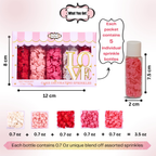 Confect Valentine Sprinkles | 06 Edible Decoration for Baking & Dessert | Grocsy