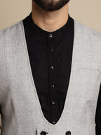 Even Apparels Men's Grey Double Breast Waistcoat | Grocsy