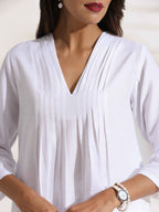 trueBrowns White Slub Co-ord Set | Grocsy