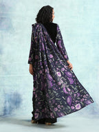 trueBrowns Black Printed Velvet Ready to Wear Saree | Grocsy