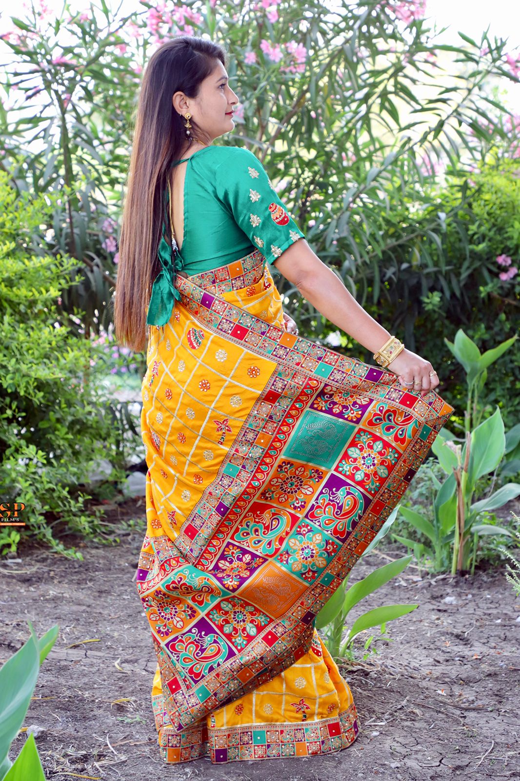 Lorenvalley Fashion Premium Yellow Dola Silk Embroidery and Diamond work with Jacquard Lace Border Saree | Grocsy