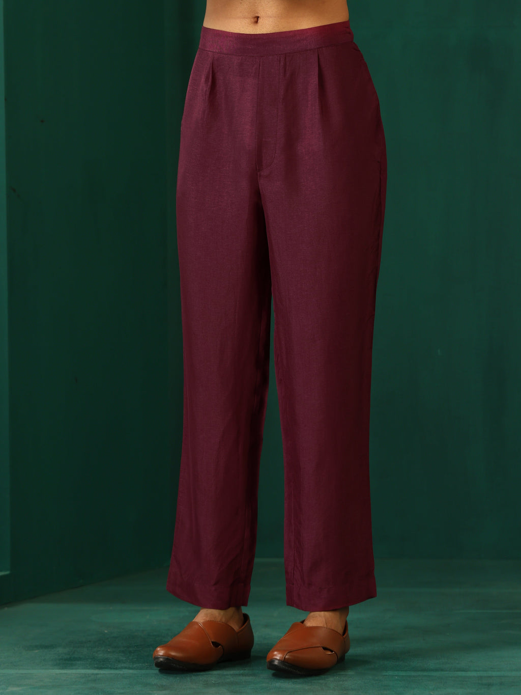 trueBrowns Men's Wine Diamond Viscose Silk Co-ord Set | Grocsy