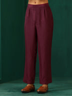 trueBrowns Men's Wine Diamond Viscose Silk Co-ord Set | Grocsy