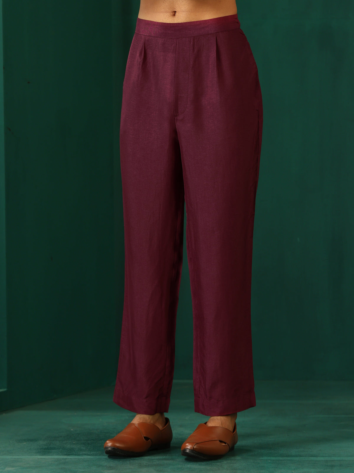 trueBrowns Men's Wine Diamond Viscose Silk Co-ord Set | Grocsy