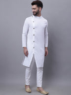 Even Apparels White Sherwani Kurta With Asymetrical Cut | Grocsy