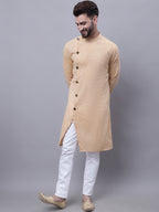 Even Apparels Beige Sherwani Kurta With Asymetrical Cut | Grocsy