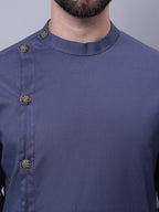 Even Apparels Grey Sherwani Kurta With Asymetrical Cut | Grocsy