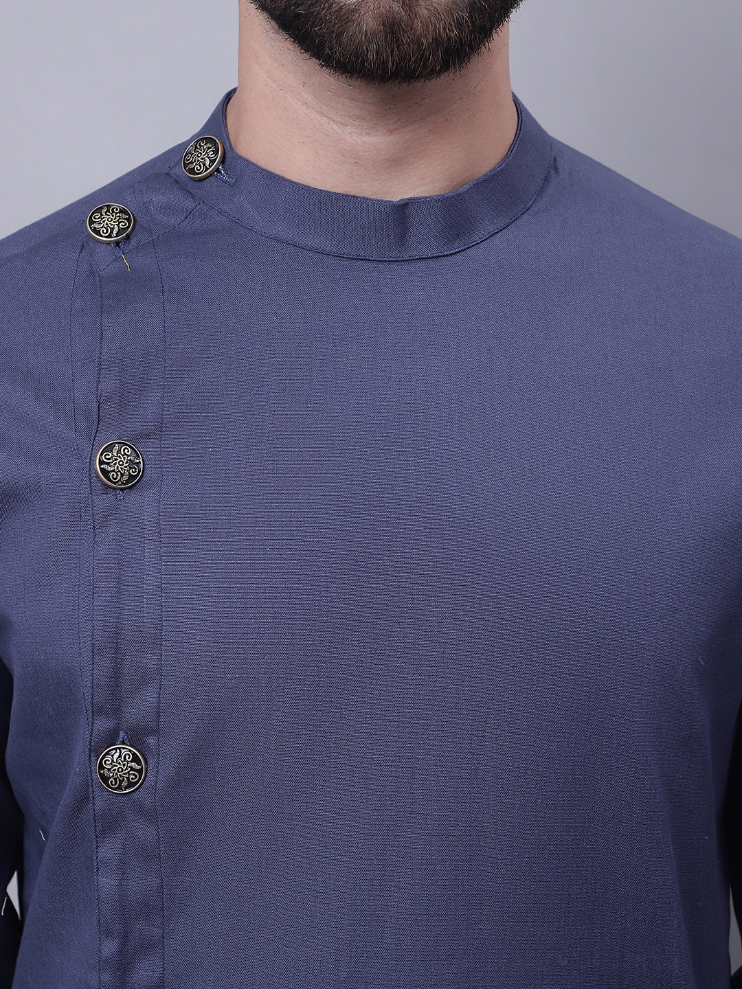 Even Apparels Grey Sherwani Kurta With Asymetrical Cut | Grocsy