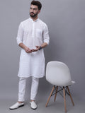 Even Apparels White Pure Cotton Kurta With Band Collar | Grocsy