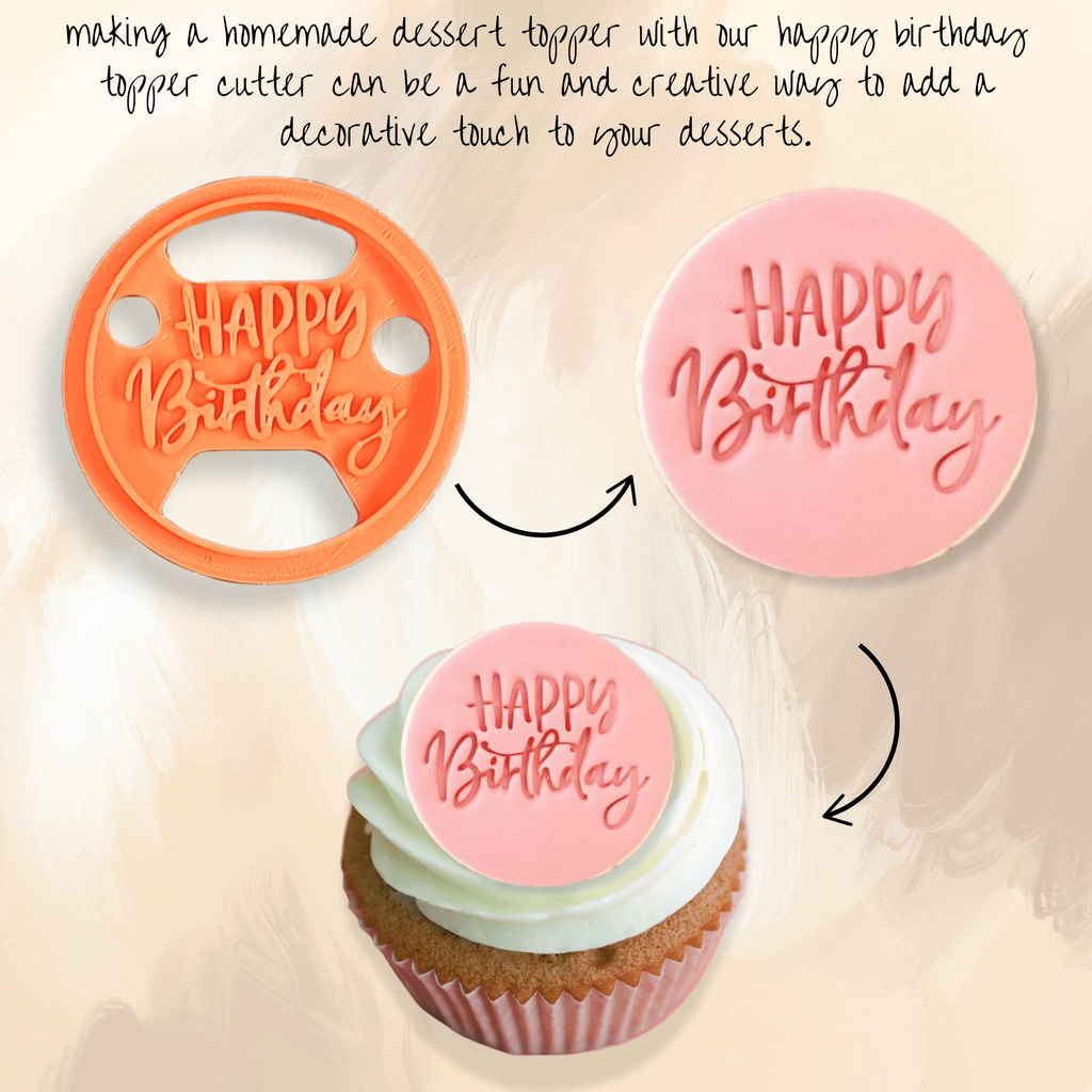Confect Celebration Stencils Toppers Cutters | Celebration Topper Cutter (Happy Birthday 01) | Grocsy