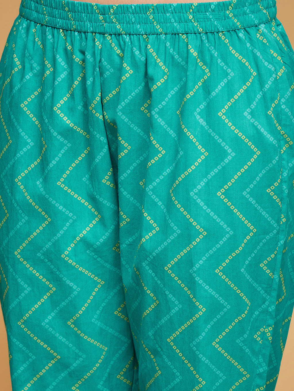 InWeave Women's Aqua S Print Alia Cut Gota Work Kurta Set W Aqua Le Du | Grocsy