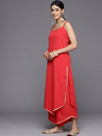 Ahalyaa Womens Crepe Solid Kurta Palazzo Set With Dupatta | Grocsy
