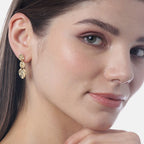 Gold-Polished Crescent Hoop Earring For Women - Wahe Jewels - Swadesiicart