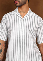 Fabmade Linear Drift Linen Shirt | Grocsy