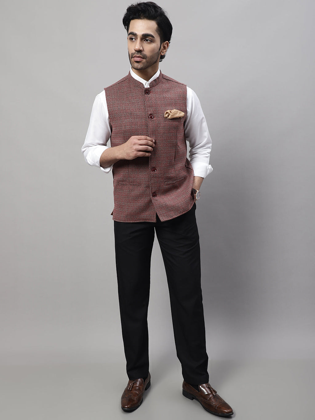 Even Apparels Men's Multi Nehru Jacket With Welt Pockets | Grocsy