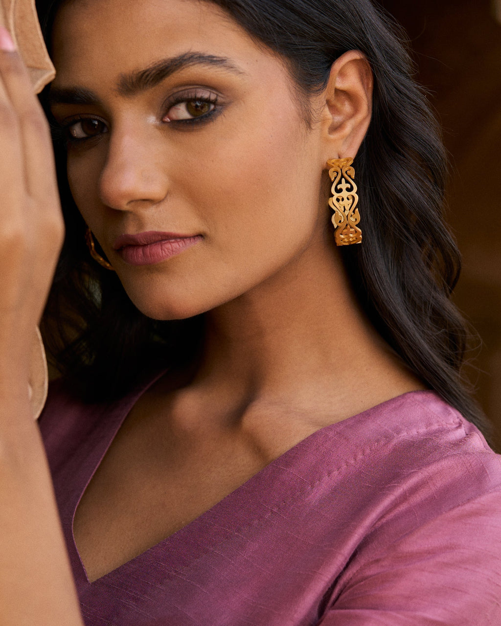 trueBrowns Gold-Polished Hoop Earrings | Grocsy