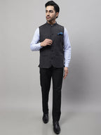 Even Apparels Men's Grey Pure Wool Nehru Jacket | Grocsy
