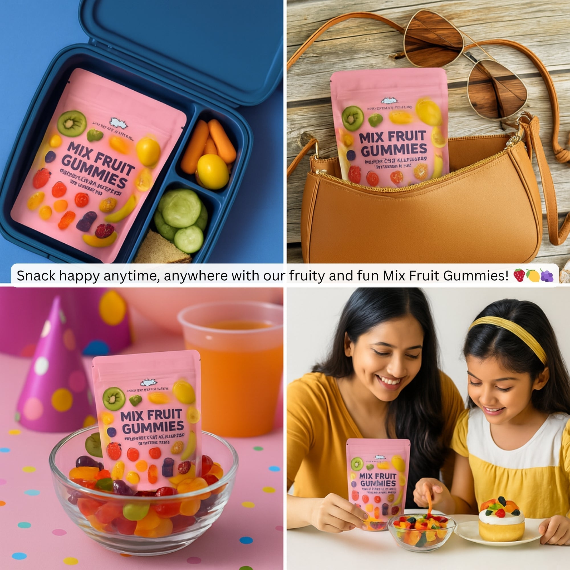 Confect Mixed Meledy Gummies | Pack of Blueberry, Banana, Mango, Blackberry, Peach, Cranberry  Gummies | | Grocsy