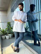 trueBrowns White Unisex Freesize Kurta | Grocsy