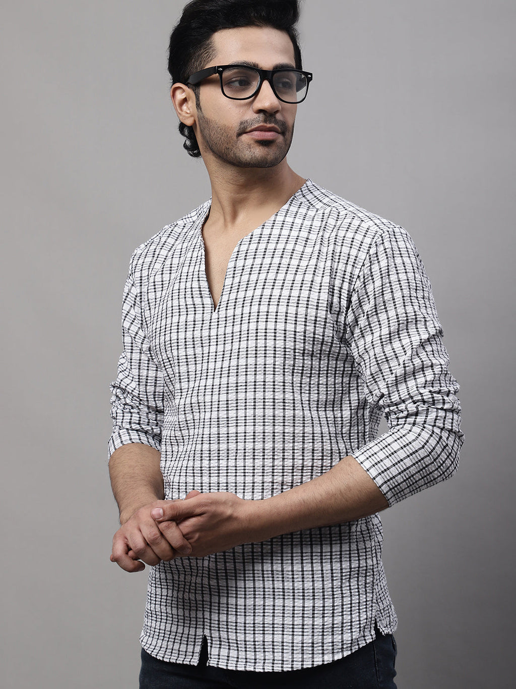 Even Apparels Multi Pure Cotton Open Neck Kurta | Grocsy