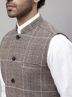Even Apparels Men's Beige Pure Wool Nehru Jacket | Grocsy