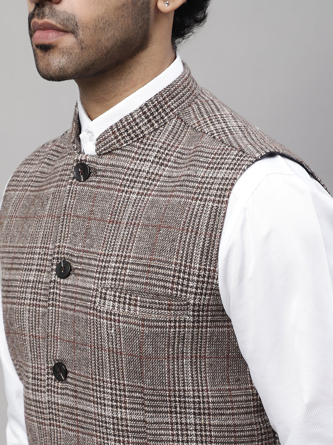 Even Apparels Men's Beige Pure Wool Nehru Jacket | Grocsy