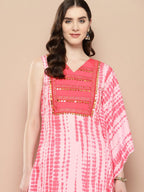Ahalyaa Printed One-Shoulder Flared Sleeve Sequinned Kurta with Trousers | Grocsy