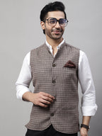 Even Apparels Men's Beige Pure Wool Nehru Jacket | Grocsy