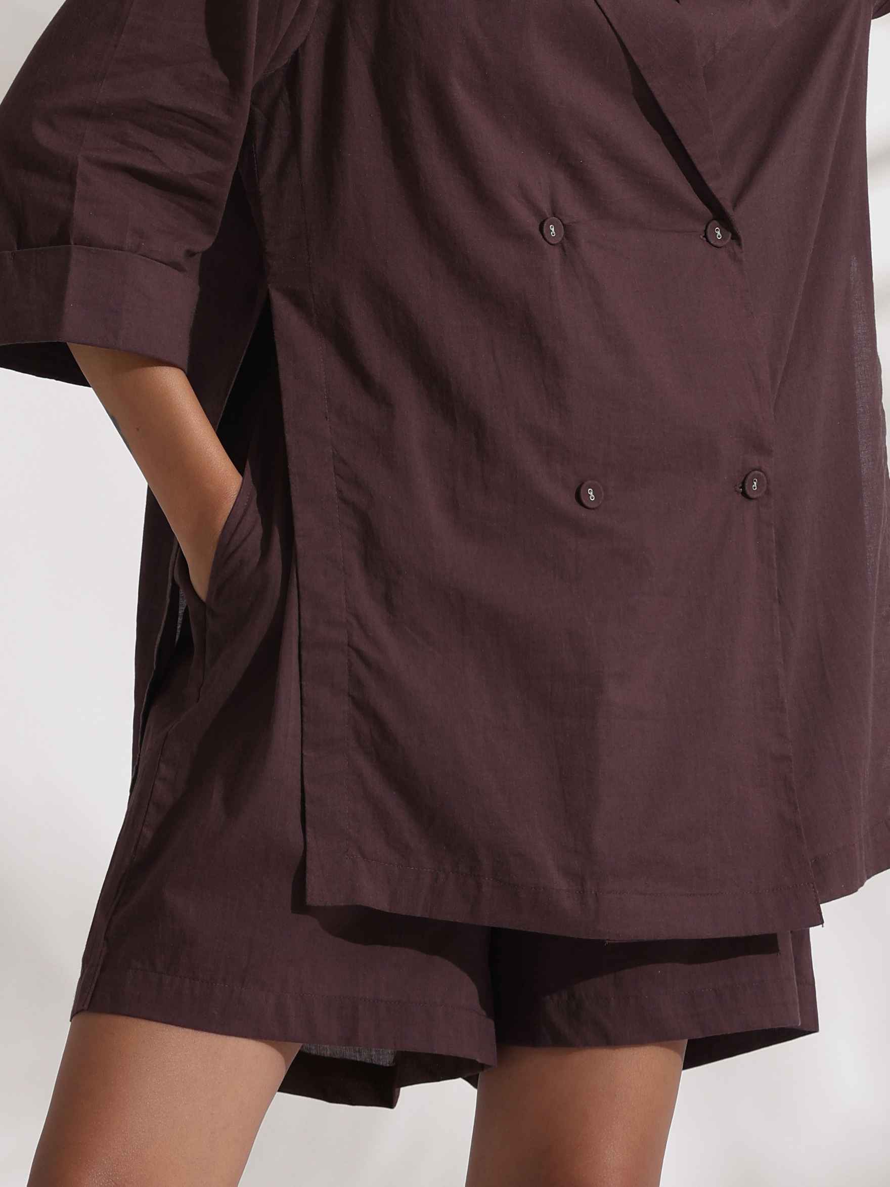 trueBrowns Cola Cotton Print Jacket & Short Co-ord Set | Grocsy