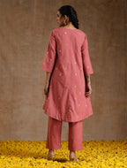 trueBrowns Blush Gold Cotton High-Low Co-Ord Set | Grocsy