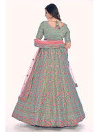 Myra Green Gota Silk Embroidered Designer Lehenga Choli | Grocsy