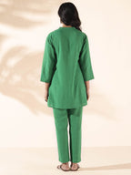 trueBrowns Green Cotton Relaxed Co-ord Set | Grocsy