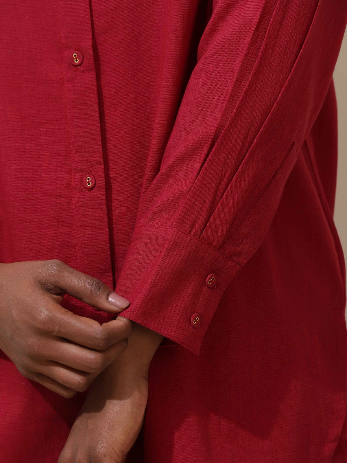 trueBrowns Maroon Cotton Linen Co-Ord Set | Grocsy