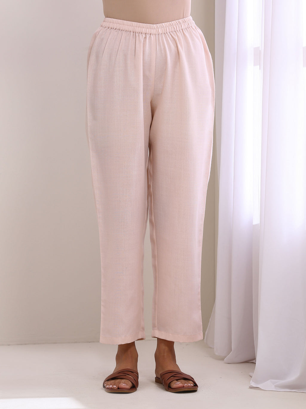trueBrowns Pink Slub Relaxed Fit Co-Ord Set | Grocsy