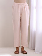 trueBrowns Pink Slub Relaxed Fit Co-Ord Set | Grocsy