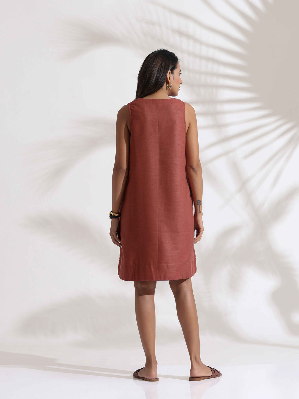 trueBrowns Pink Slub Dress | Grocsy