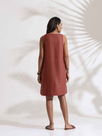 trueBrowns Pink Slub Dress | Grocsy