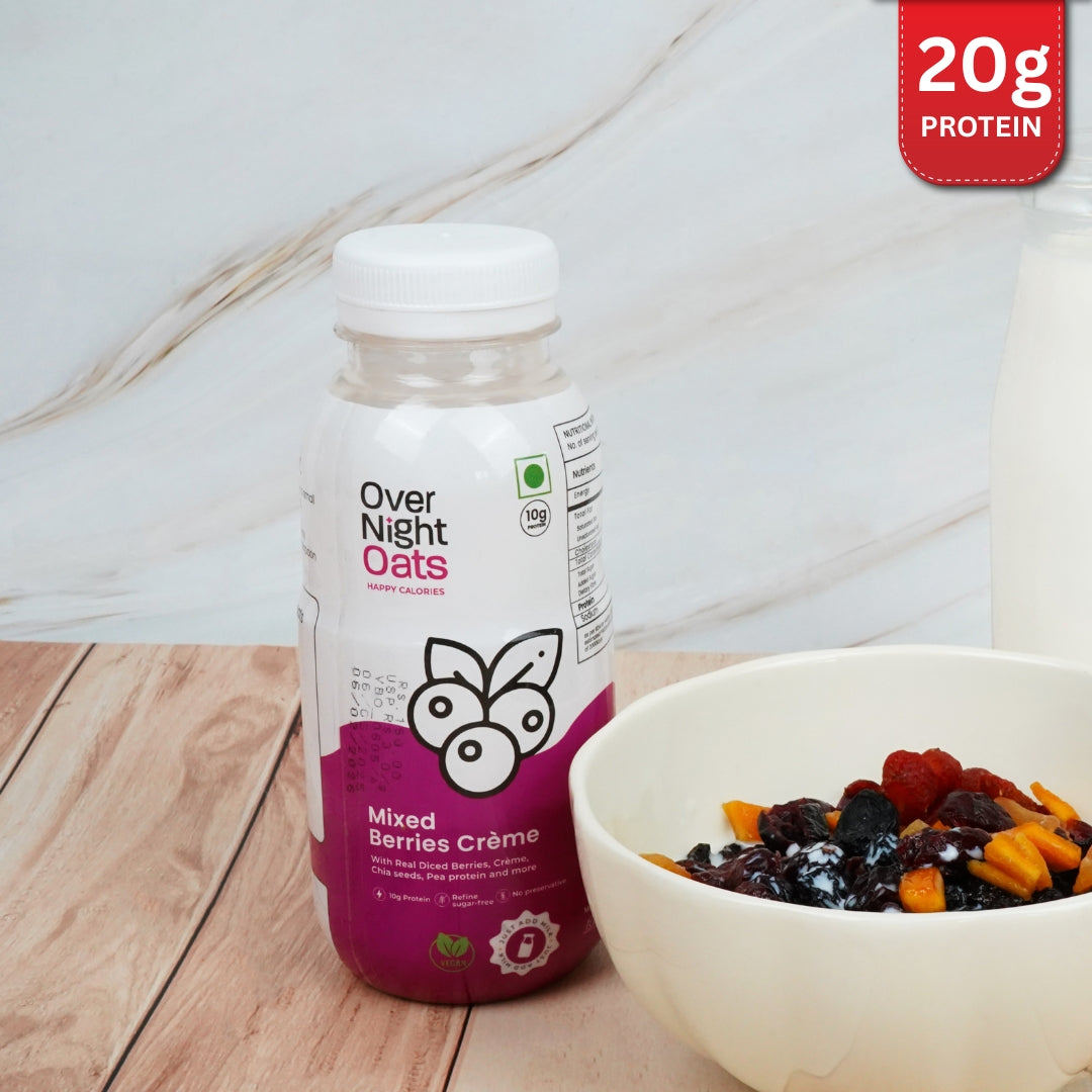 OverNightOats Vegan Mixed Berries Crème Oatmeal | Grocsy