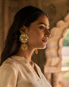trueBrowns Gold-Polished Circle Drop Earrings | Grocsy